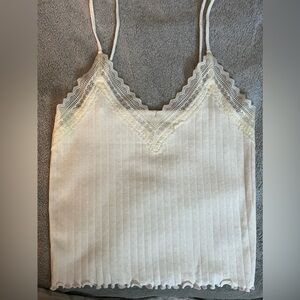 American Eagle Outfitters Cream Lace Trim Camisole